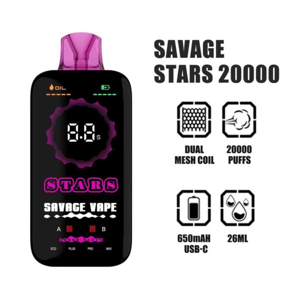 Vaporizador descartável Savage Stars 20000
