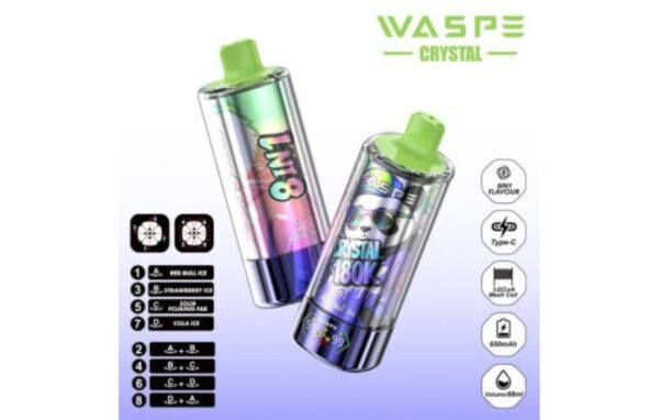 waspe-8-in-1-crystal-180k-puffs-07 Waspe 8 in 1 Crystal 180K Puffs disposable vape