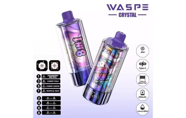 waspe-8-in-1-crystal-180k-puffs-09 Waspe 8 in 1 Crystal 180K Puffs disposable vape