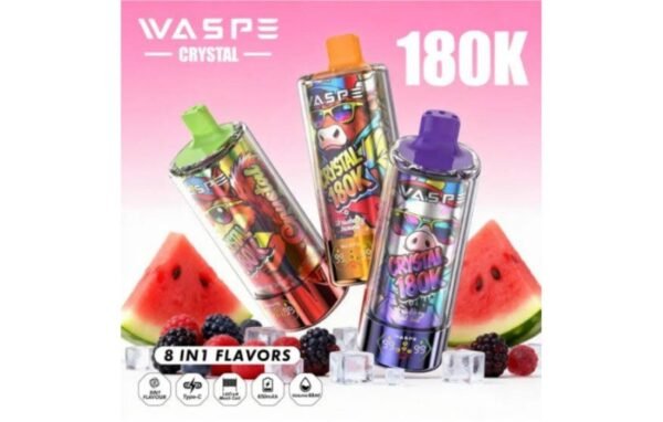 waspe-8-in-1-crystal-180k-puffs-10 Waspe 8 in 1 Crystal 180K Puffs disposable vape