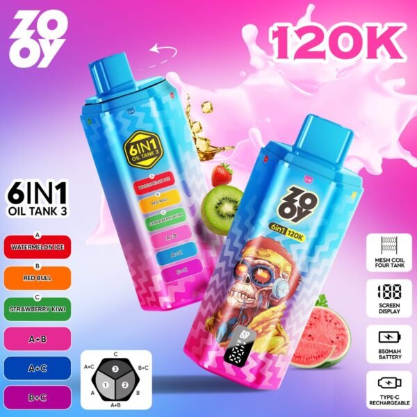 Zooy 6 in 1 120K disposable vape