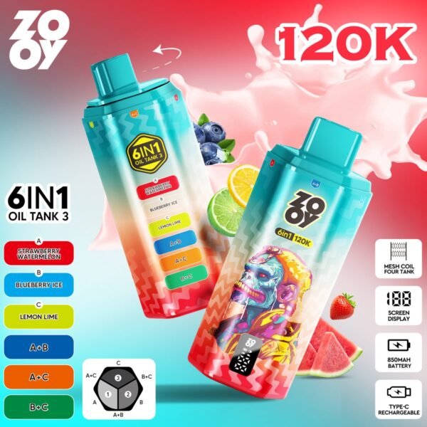 Zooy 6 in 1 120K disposable vape