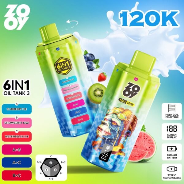 Zooy 6 in 1 120K disposable vape